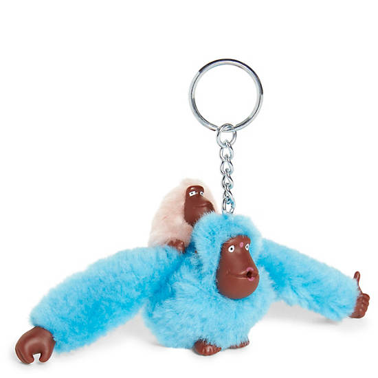 Kipling Mom And Baby Klasik Monkey Keychain Aksesuar Mavi | TR 1273NW